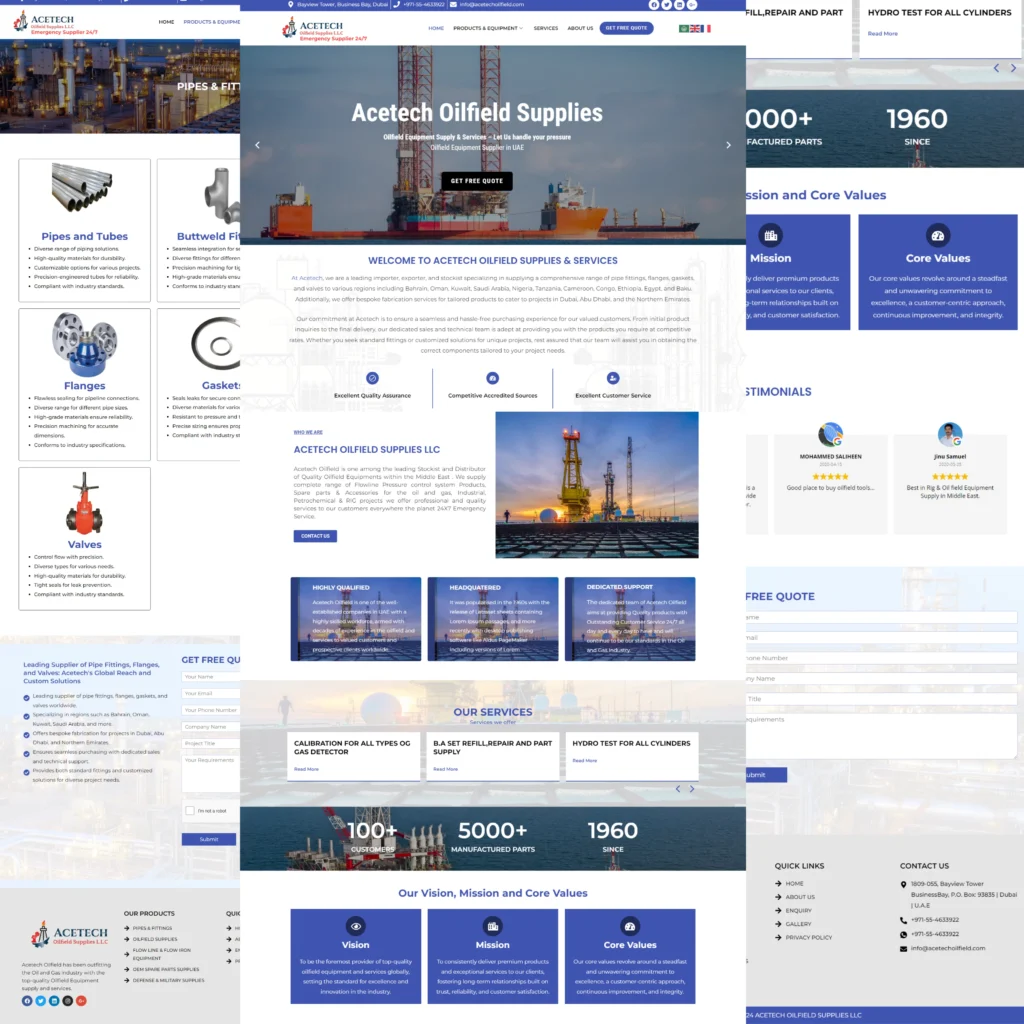 Acetech Oilfield website screenshot