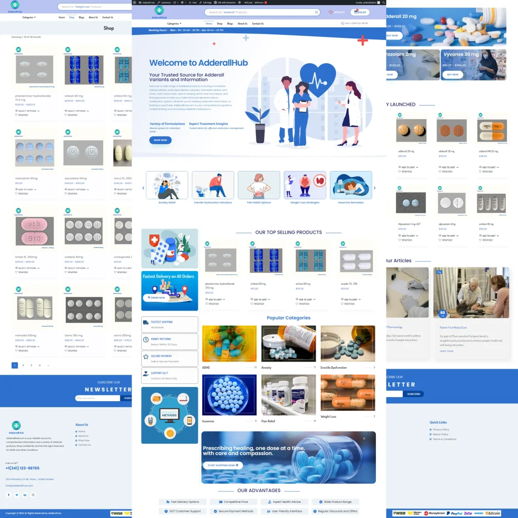 Adderall Hub website screenshot