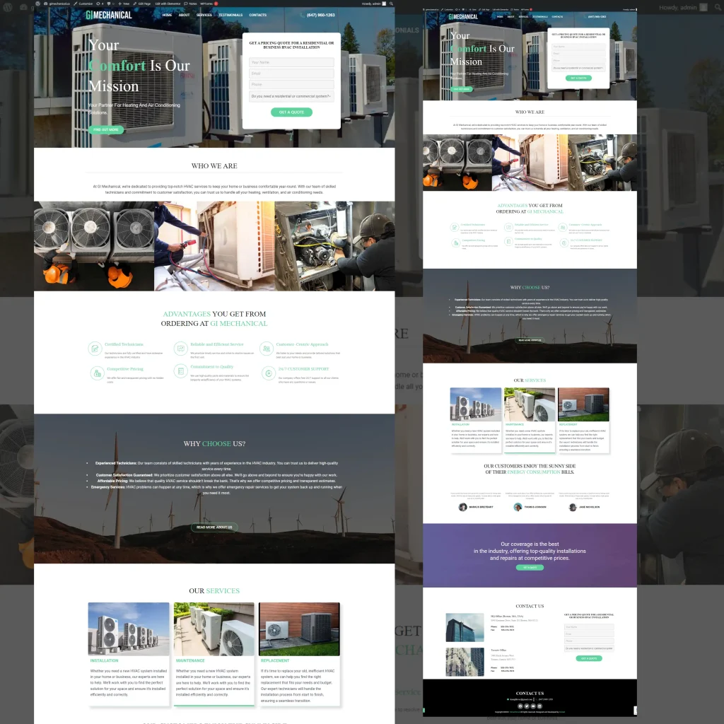 GI Mechanical website screenshot