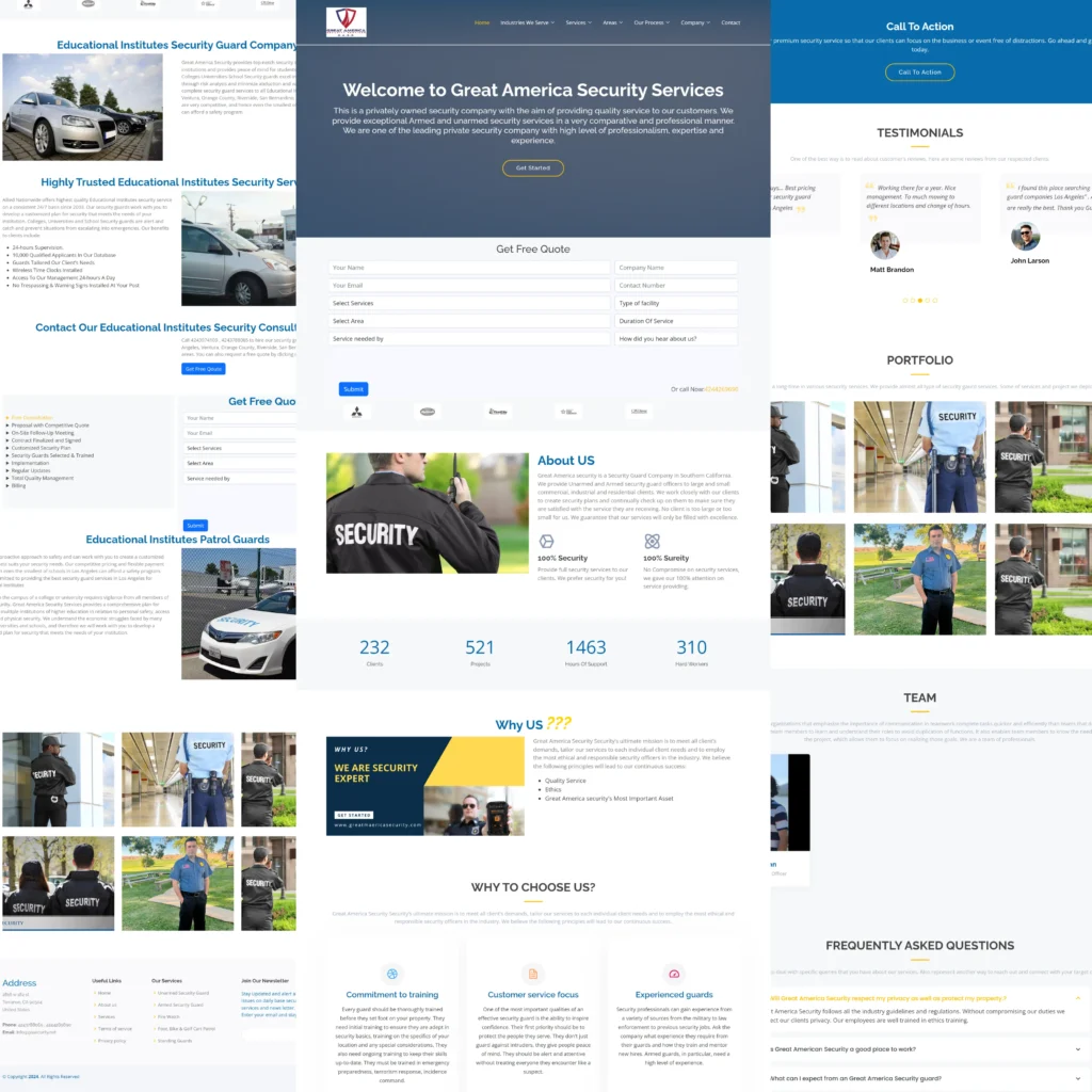 Great America Security website screenshot
