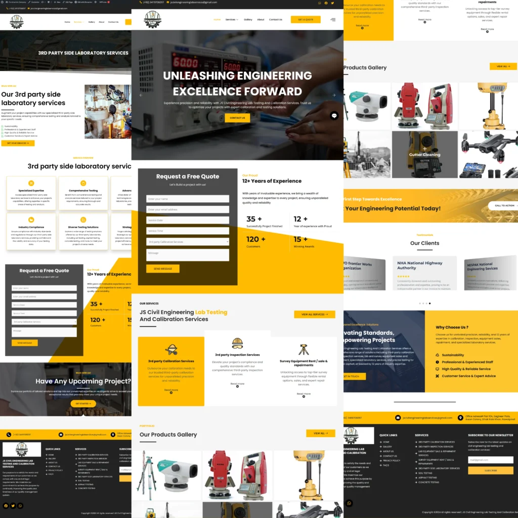 JS Civil Engineering Lab website screenshot