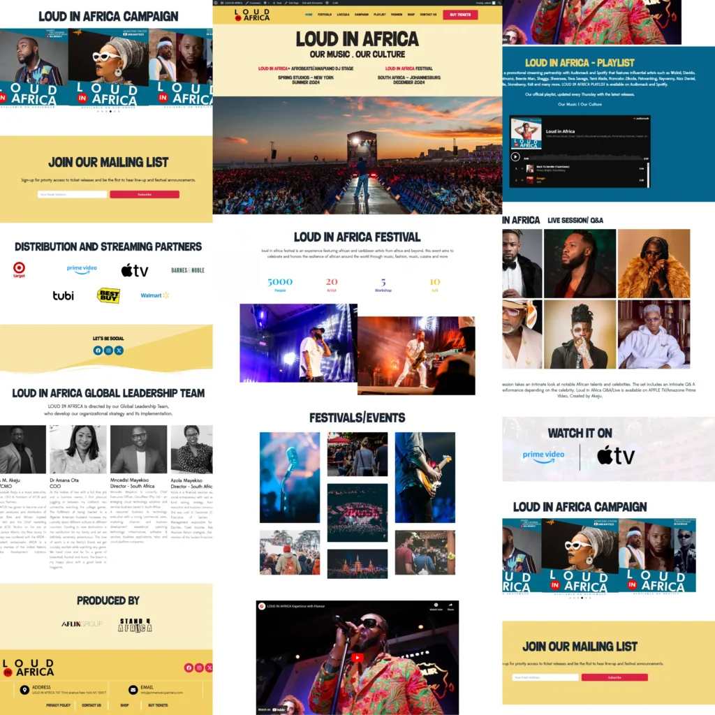 Loud In Africa website screenshot