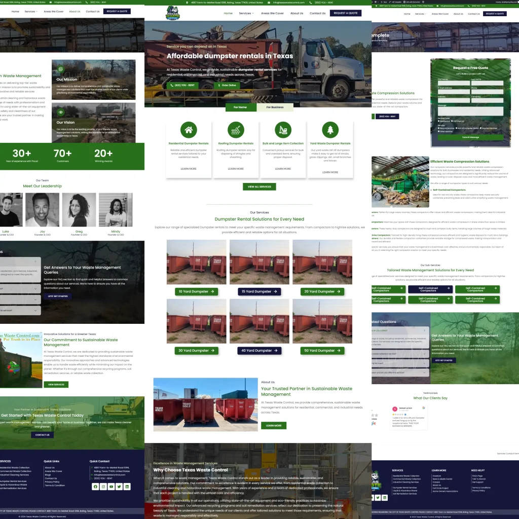 Texas Waste Control website screenshot