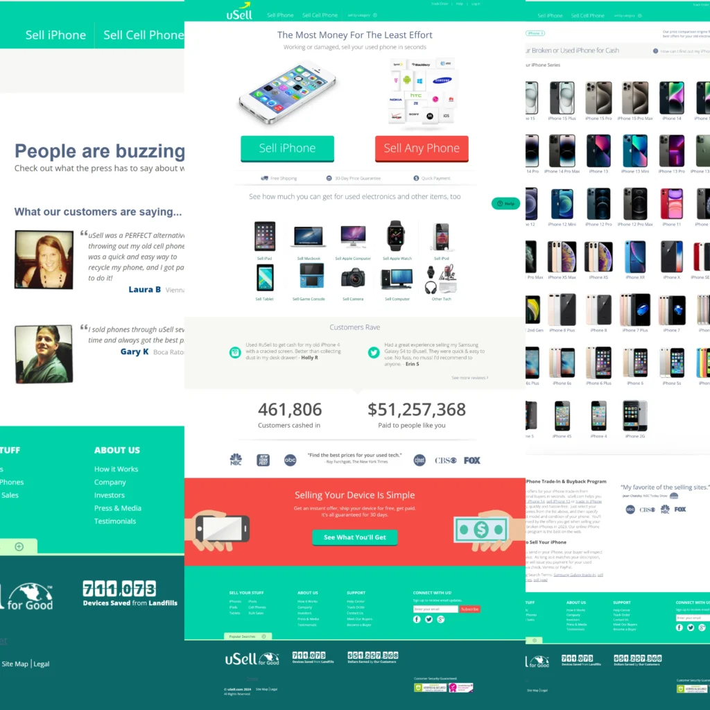 uSell Services website screenshot